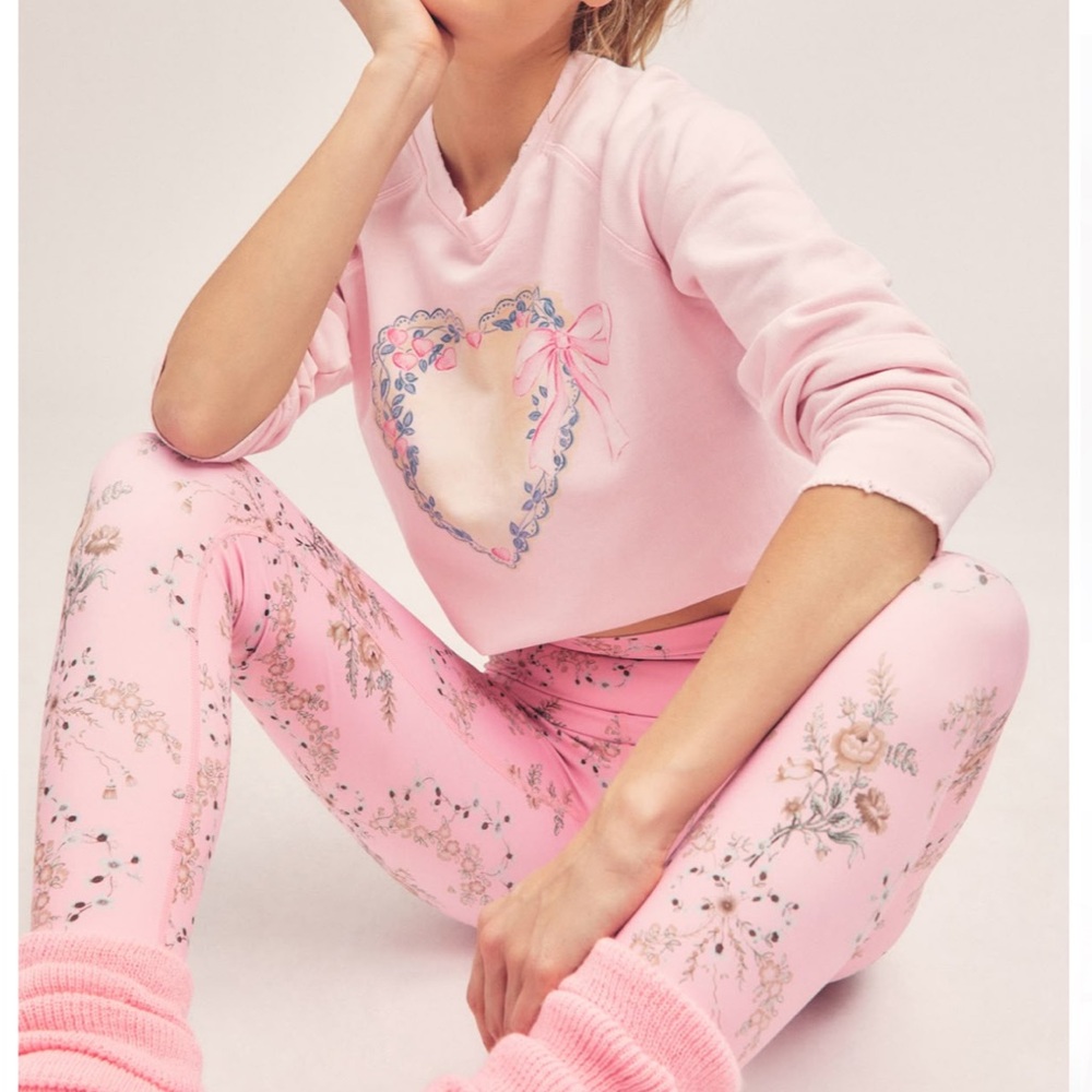 LoveShackFancy Ameenah Pullover Sweatshirt in Golden Locket Ballerina